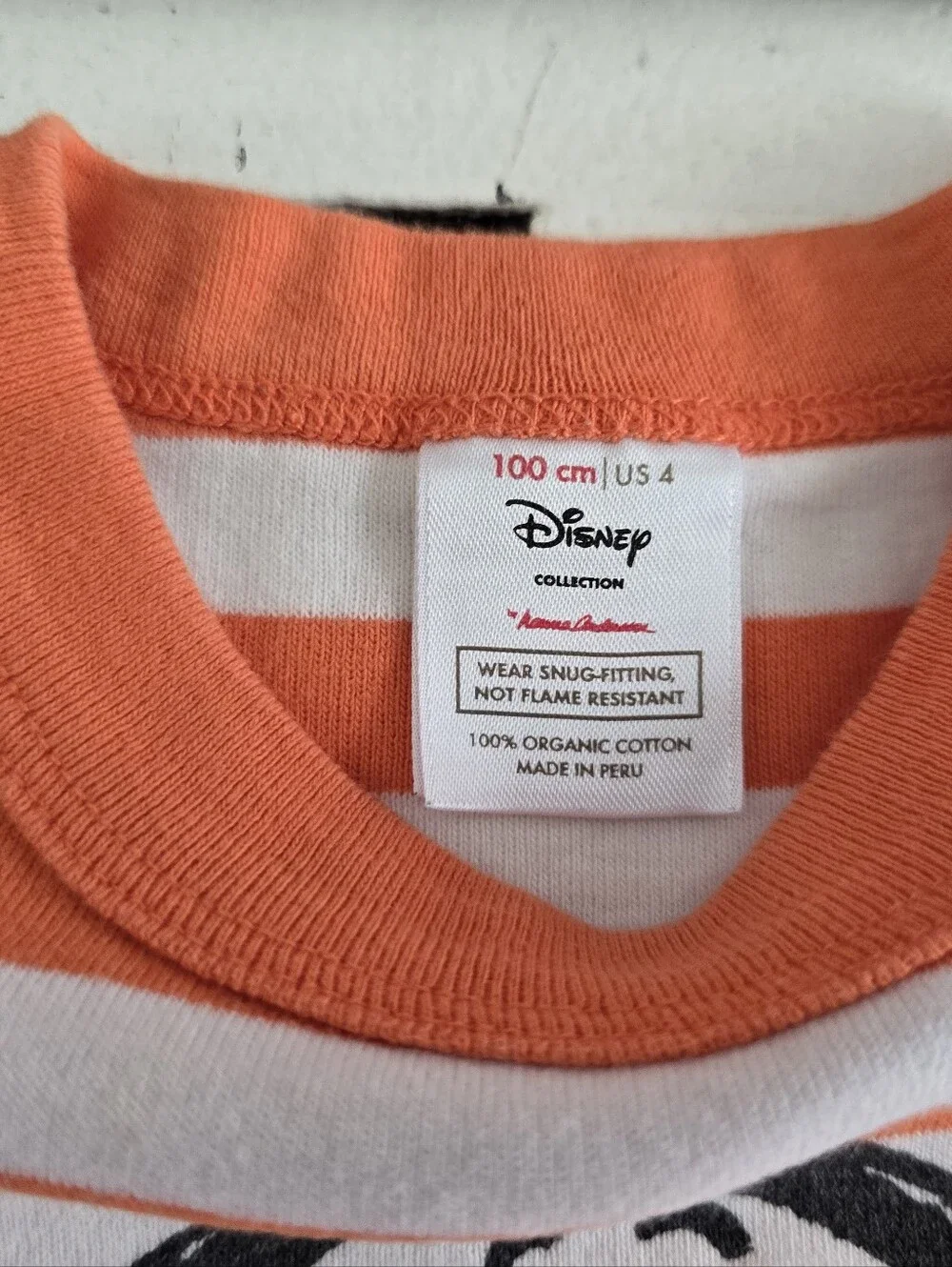 Hanna Andersson Orange & White Striped Tigger Pajama Set